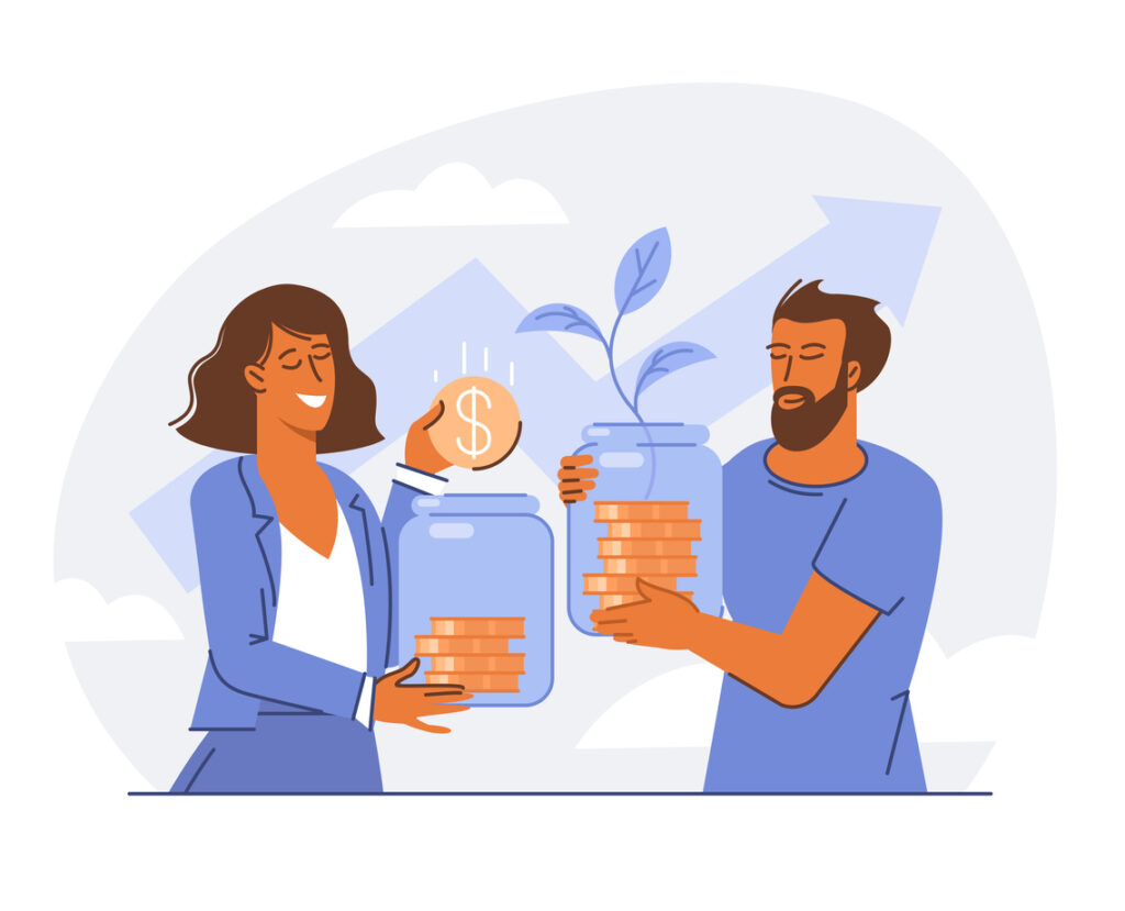 Couple watching their money grow