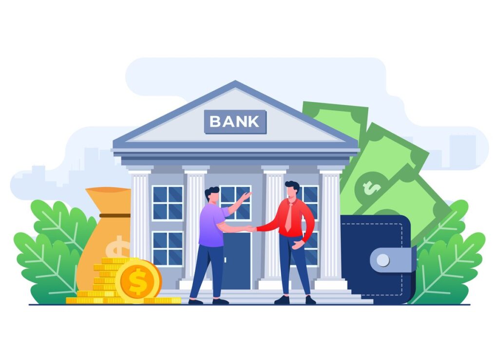 A man visiting a bank